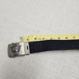 USN UNITED STATES NAVY Belt Navy Blue Web Clamp Buckle‎ 40.5 in length GUC